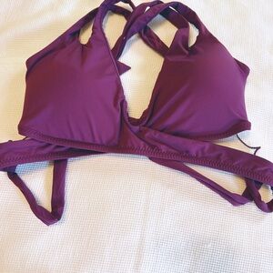 Becca Wrap Bikini Top Purple Size Small